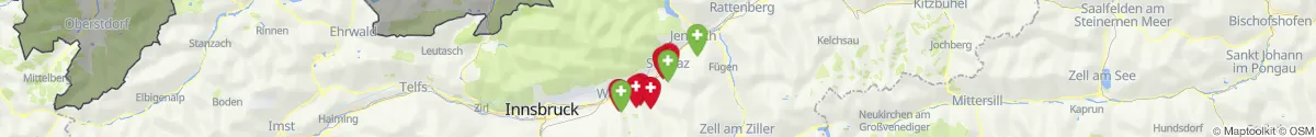 Kartenansicht für Apotheken-Notdienste in der Nähe von Pill (Schwaz, Tirol)